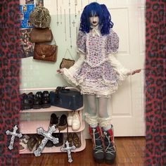 ʚ♡ɞ˚ #goth #gothstyle #aesthetic #emo #jfashion #egirl #alt #alternativegirl #makeup#harajuku #kotekei #コテ系 #eglcommunity #egl #classiclolita #oldschoollolita Cult Party Kei Aesthetic, Meto Mejibray, Drag Queen Outfits, Aesthetic Emo, Kei Fashion, Kandy, Alt Fashion, Japanese Street Fashion