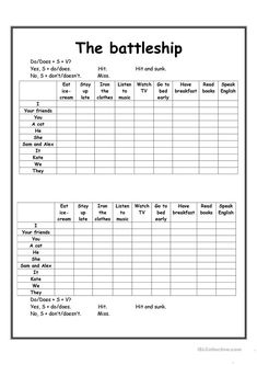 the battleship worksheet for students to practice their writing skills and use it as an activity