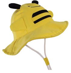 This Baby Bucket Hat with a "cute yellow bee" design and a floppy brim, will keep the sun away from little eyes and the back of the neck. It is a perfect cap for playing at the backyard, picnic or a photoshoot session. Great present for a birthday or other significant event.Material: Cotton Ages: 6 - 12 Months * Adjust the chin strap to easily create the best possible fit, that way, the hat can be tightened or loosened as needed.* Lightweight and easily foldable to fit in a pocket, perfect for t Cute Summer Sun Hat For Playtime, Cute Summer Sun Hat For Play, Cute Summer Hats For Playtime, Playful Bucket Hat With Uv Protection, Fun Sun Hat For Playtime In Spring, Fun Sun Hat For Spring Playtime, Fun Spring Sun Hat For Playtime, Cute Adjustable Fit Sun Hat For Spring, Spring Adjustable Hats For Play