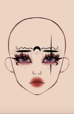 Goth Makeup Ideas Drawing, Face Charts Makeup