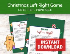 christmas left right game with instructions and printables