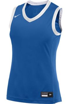 WOMEN'S NIKE STOCK CROSSOVER JERSEY | Midway Sports. Blue Sporty Tops For Tennis, Sporty Blue Tennis Tops, Nike Team-colored Sports Tops, Nike Sports Tops With Team Spirit, Nike Sports Tops With Team Spirit Style, Fitted Sports Tops For Team Spirit, Nike Team-colored Moisture-wicking Jersey, Nike Team-colored Activewear For Sports Events, Nike Dri-fit Breathable Tops