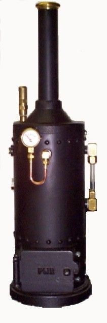 an old fashioned steam boiler is shown in front of a white background with gold trimmings