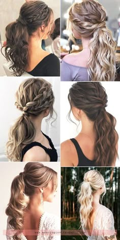 Bridesmaid Ponytail, Stylish Ponytail, Pony Hairstyles, Hairdo Wedding, Hair Prom, Cute Hairstyles For Medium Hair, Wedding Hair Down