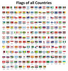 the flags of all countries are shown in this poster