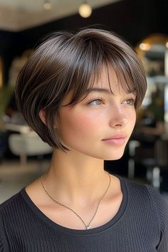 Fashion: #fashion, #style, #outfitinspiration, #beauty Layered Bob Haircuts For Thick Hair, Short Layered Bob Haircuts With Bangs, Short Bobcut Hairstyles, Short Bob Wispy Bangs, Long Pixie Bob Haircut With Bangs, "bixie" Haircut Fine Hair, Short Cut For Thinning Hair, Asian Pixie Haircut, Short Hair Low Maintenance