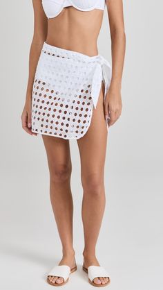 Fast Free Shipping & Free Returns on Solid & Striped The Mini Wrap Pareo at Shopbop. Shop new arrivals from Solid & Striped at Shopbop.com Crochet Bikinis, Striped Swimwear, Statement Sandals, Mini Wrap Skirt, Mini Wrap, Monokini Swimsuits, Solid & Striped, Swimsuit Cover Ups, White Brand