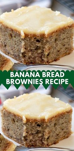 banana bread brownies recipe with white frosting