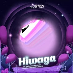 an image of a poster with the words hiwaga in front of purple trees