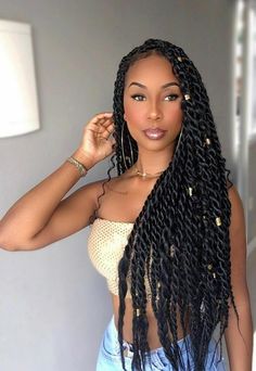 Hairstyles For Black Women Color, Twist Braided Hairstyles, Hairstyles For Black Women Twist, Hairstyles For Black Women Updo, Hairstyles For Black Women Quick, Goddess Twists, Marley Twist Hairstyles, Long Braided Hairstyles, Big Box Braids Hairstyles