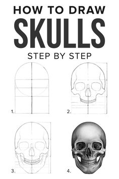 How to draw skulls procreate tutorial Skeleton Head Drawing Easy, Side Skull Drawing, Skull Drawing Step By Step, Drawing Skulls Sketches, Procreate Tutorial Beginner Step By Step, Skull Drawing Tutorial, How To Draw Skulls Step By Step, Drawing Skull, Draw Skull Step By Step