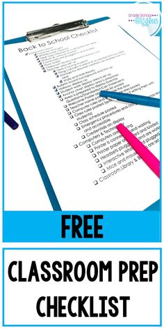 a free classroom prep checklist for students