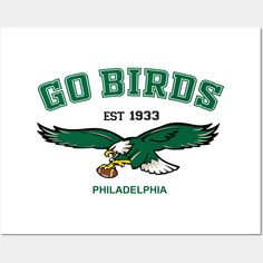 the philadelphia eagles logo with an eagle holding a football in it's talons