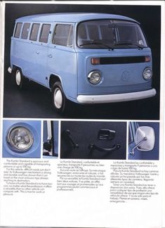 an advertisement for the vw camper van, with pictures of its interior and exterior