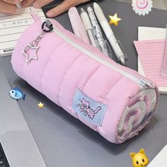 INS Large Capacity Pink Pen Bag Creative Soft Touch Pencil Case Stationery Storage Organizer Creative Students Gift Choice: yes Name:Pen Bag Material:Dacron Weight:40g Color:Pink Size:19X8.5X9cm(7.48X3.35X3.54in) 1 x Pen Bag Pencil Case Kawaii, Cat Pencil Case, Stationery School Supplies, Pink Pens, Pink Fish, Pink Towels, Söt Katt, Pen Bag, Pen Storage