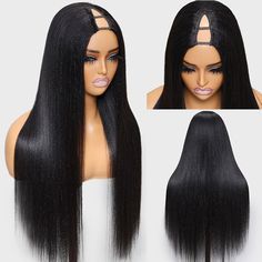 The Yaki Straight V Part Wig allows you to wear your own real part with leave out and no lace. Unlike a lace wig, there are no little lace holes to try to conceal. No Lace, No Glue, No Leave-out Hair Material:100% Virgin Human Hair Hair Color:Natural Color WigDensity:150% Density V Part Wig Hair Length:14 inches-24 inches Available, Very Soft, Healthy and Thick Cap Size:22"-22.5" Average Size V Part Wig, U Part Wig, U Part, Glueless Wig, Wig Human Hair, Sew In, Hair Length, No Sew, Natural Hair Color