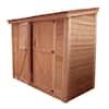 a large wooden storage box with two doors