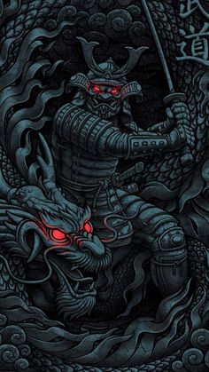 Oni Art, Japanese Wallpaper, Dragon Wallpaper Iphone, Dragon Wallpaper, Japanese Wallpaper Iphone, Japanese Oni, Japanese Pop Art, Samurai Wallpaper, Samurai Artwork