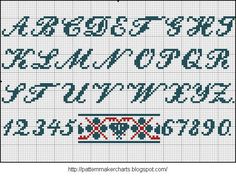 a cross stitch pattern with the letters and numbers