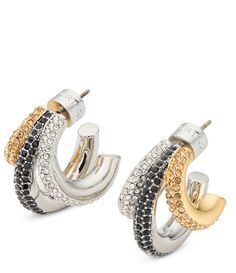 From Kurt Geiger London&#x2C; these earrings feature:Hoop earringsBrass/glass crystalTitanium post-closureApprox.  0.8" L x 0.6" W x 0.25" -0.6" diameterIncludes a Kurt Geiger London signature jewelry pouchImported. Pave Hoop Earrings, Earrings Hoops, Signature Jewelry, Rhinestone Jewelry, Accessories Jewelry Earrings, Kurt Geiger, Dillard's, Jewelry Pouch, Style Design