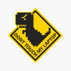 a yellow and black sticker with an image of a dragon