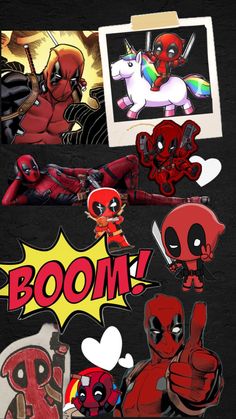 the deadpool stickers are all different colors