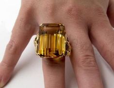 Luxury Gold Multi-stone Crystal Ring, Luxury Citrine Gemstones With Accent Stones, Emerald Cut Ring, Jewellery Rings, Rubber Ring, Emerald Cut Rings, Casual Jewelry, Natural Honey, Citrine Ring