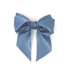 Dusky Blue Bow Hair Clip Satin Hair Accessory  Perfect accessory for ladies or girls Length of bow approx 13cm, width of bow approx 5cm, length of tail approx 10cm Blue Bow Earrings, Blue Bow Aesthetic, Blue Hair Ribbon, Blue Hair Clip, Blue Hair Bow, Blue Hair Bows, Blue Hair Accessories, 70s Hair, Dusky Blue