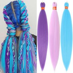 PRICES MAY VARY. 【 Hair Materials】DAN NING pre stretched braiding hair extensions are made of 100% original Kanekalon fiber which is natural looking and feel soft as human hair. 【 Features】High-quality braiding hair pre stretched, yaki texture braid hair, super light, healthy, friendly, no chemical smell, no itch to your scalp. Smooth, fresh, silky, no tangle, no knots, no finger cut, easy to braid. 【Hot Water Setting】30 inch long braiding hair extensions. You can change the braiding hair styles Fantasy Hair Styles, Spongebob Makeup, Puffy Braids, 26 Inch Hair Extensions, Braids Prom, Hair Extension Ideas, Styling Hairstyles, Crazy Hair Styles, Mermaid Festival