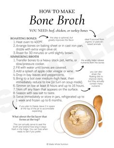 Make Bone Broth, Functional Health, Broth Recipes, Health Research, Holistic Nutrition, Healthy Food Choices, Food Prep, Bone Broth, On The Side