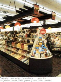 the inside of a book store filled with lots of books