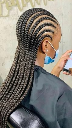 Braids Cornrows For Black Women, Pushback Cornrows Braids, Cornrows Straight Back For Black Women, Fashion Braids Hairstyles, Waist Length Cornrow Braids, Feed In Stitch Braids Cornrows With Bun, Straight Back Cornrows Black Women, Cornrow To The Back Hairstyles, Big Conrows Lines For Black Women