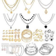 PRICES MAY VARY. 【SET】: 73Pcs Gold Jewelry Set with 6Pcs Layered Necklace, 11 Pcs anklet and 7Pcs Earring Ear Cuff,11Hoop Earrings ,15pcs Rings,15pcs stud earrings Jewerly set for Women Pack for Friendship Party Gift enrich your jewelry box. High Quality Material:CONGYING jewelry are made of high-quality alloy materials, using a unique gold-plated technology manufacturing, do their best to grow the life of the product and protect the appearance of durability, the appropriate weight, long time to Gold Jewelry Set, Jewerly Set, Friendship Party, Gold Jewelry Sets, Layered Necklace, Friendship Gifts, Set For Women, Layered Necklaces, Party Gifts