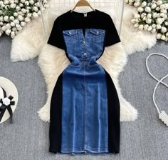 Jean Gown, Basic Clothes Essentials, Jeans Gown, Denim Gown, Modest Christian Clothing, Closets Ideas, Denim Dress Outfit, Wedding Dresses Casual, Interview Outfits Women