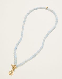 The light blue hues of our natural aquamarine beaded Calm Waters Necklace brings a touch of the Lowcountry to every outfit. With an oyster icon pendant, this necklace will keep the calm waters you love with you. Women's Calm Waters Necklace Aquamarine in Light Blue by Spartina 449 Blue Amazonite Necklace With Faceted Beads, Adjustable Light Blue Necklaces With Natural Stones, Calm Waters, Spartina 449, Aquamarine Beads, The Calm, Calm Water, Low Country, Natural Aquamarine