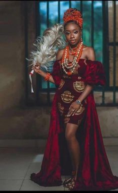 Igbo Traditional Attire, African Marriage, Edo Wedding, Nigerian Traditional Attire, Isi Agu, African Mermaid, Dinners Family