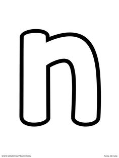 the letter n is made up of black and white lines, with an outline effect