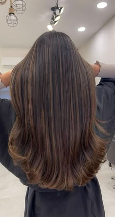 Brown Bayalage Hair, Highlights Brown Hair Balayage, Highlights For Dark Brown Hair, Brown Straight Hair, Chocolate Brown Hair Color