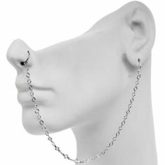 Ear To Nose Chain, Aesthetic Piercings, Nose Chain, Emo Jewelry, Pretty Punk, Pirate Jewelry, Cool Ear Piercings, Jewelry Chains, Cool Piercings