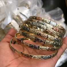 Semanario Seven Set Of Bracelets Gold-Plated Virgin Mary #5 No Fade No Tarnish Just Don't Take Long Showers With Them Gold Over Stainless Hispanic Jewelry, Scarab Bracelet, Bracelet Pack, Moon Bracelet, Metal Chain Link, Gold Rhinestone, Art Deco Jewelry, Pandora Bracelet, Gold Fashion