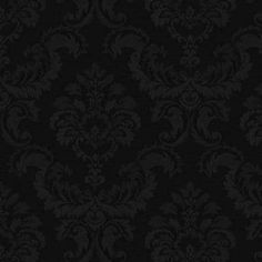 black and white wallpaper with an ornate design on it's side, in the dark