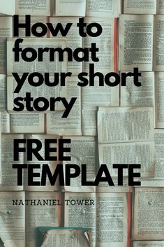 an open book with the title how to format your short story free template on it