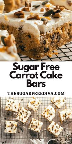 this sugar free carrot cake bars recipe is so good and easy to make