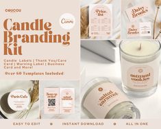 the candle branding kit is designed to look like it has been made with natural ingredients