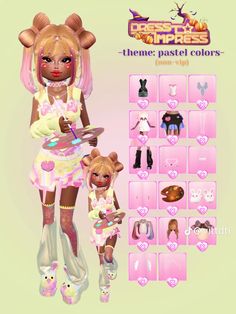 #dti #dresstoimpressideas #dresstoimpress #outfit #kawaii #pastel #girlgamer Cute Layered Outfits, Dresses For Dolls, Royal High Outfits Ideas Cheap, Vip Dress, Kawaii Outfit Ideas, Outfits Hacks, Outfits Pastel, Dress Impress, Hair Combos