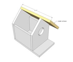 a birdhouse is shown with measurements for the roof