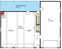 the floor plan for a two story house with an upstairs bedroom and living room area