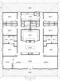 the floor plan for an office building with three separate rooms and one third room on each side