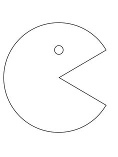 a black and white drawing of a pacman face