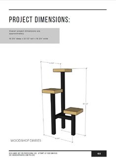 the wood side table is shown with measurements for it and has two shelves on each side